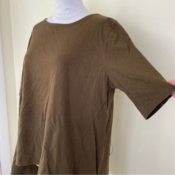 Madewell Zip Back Swing Shirt size Large Olive Green L - Picture 3 of 8